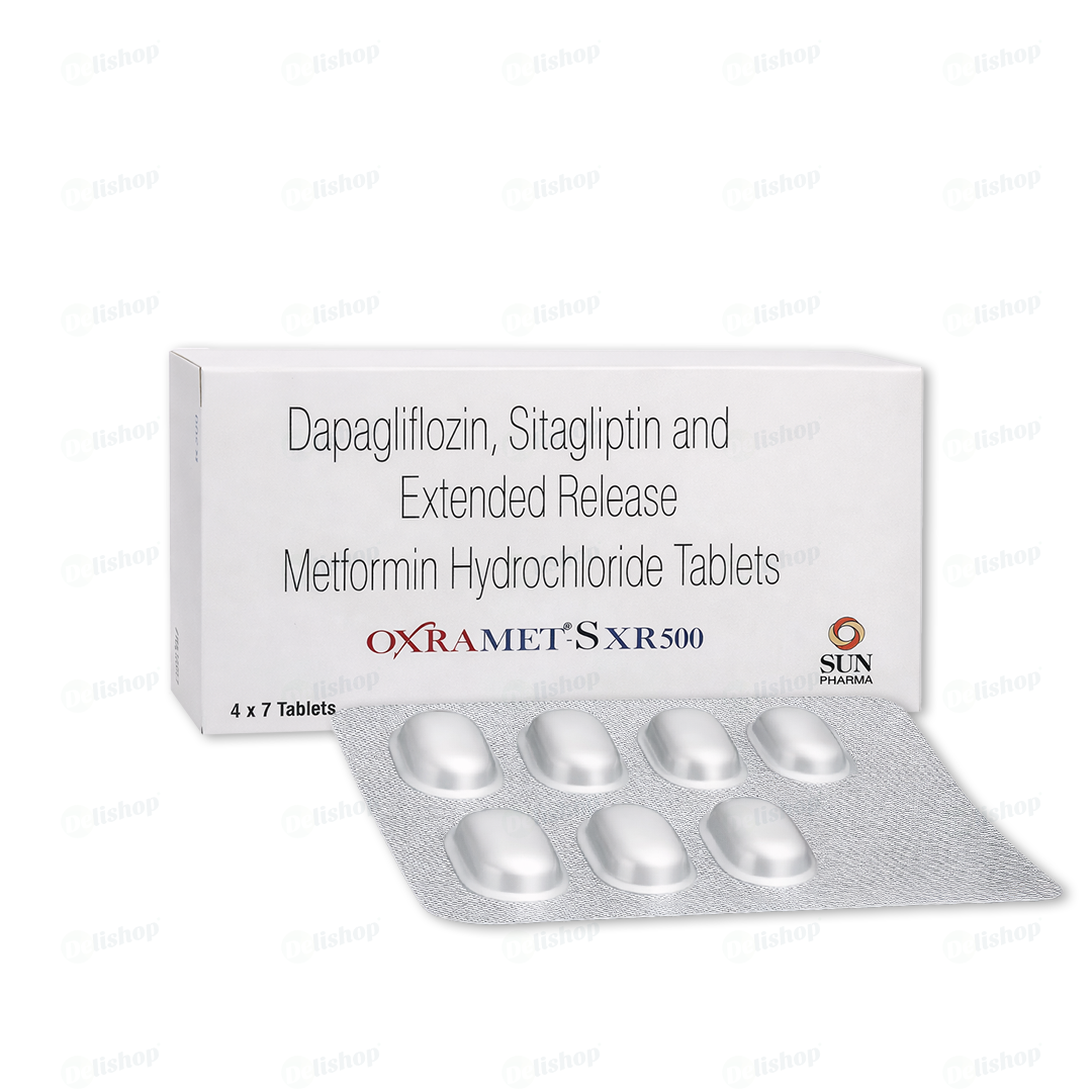 옥스라메트 S XR 500 서방형 (다파글리플로진 Dapagliflozin 10mg + 시타글립틴 Sitagliptin 100mg + 메트포르민염산염 Metformin Hydrochloride 500mg)