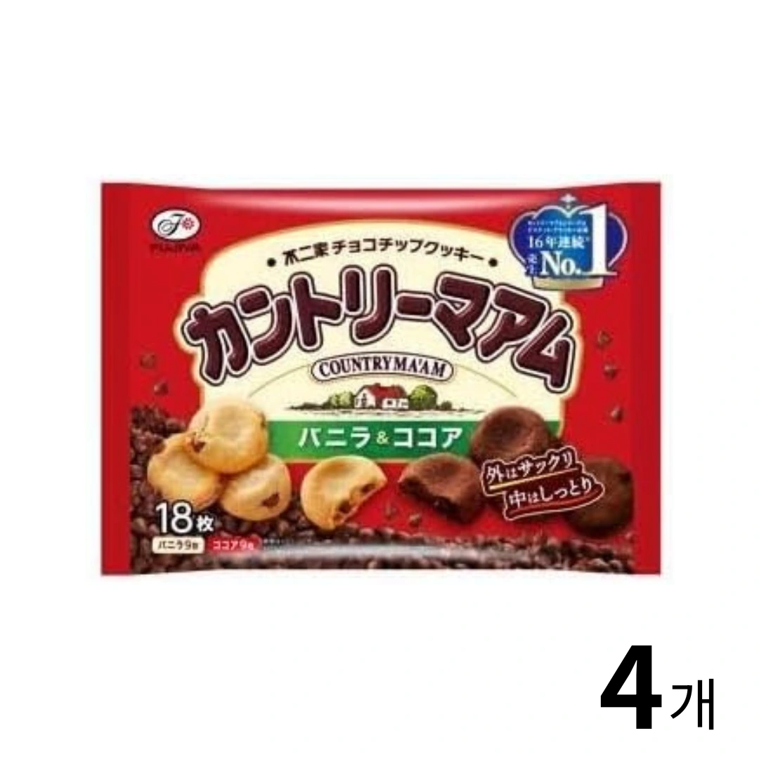 후지야 컨트리맘 바닐라 코코아 18개입 4개 세트