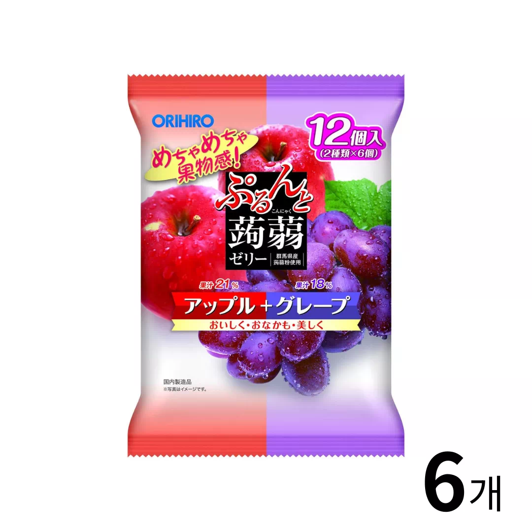 오리히로 곤약젤리 사과포도 12개입 6개 세트