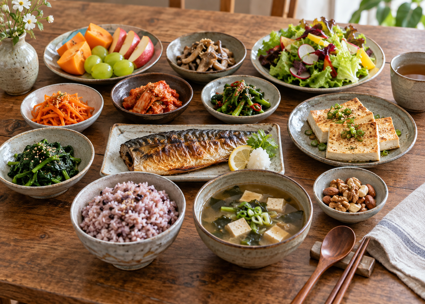 통곡물과 채소를 활용한 균형 잡힌 식사