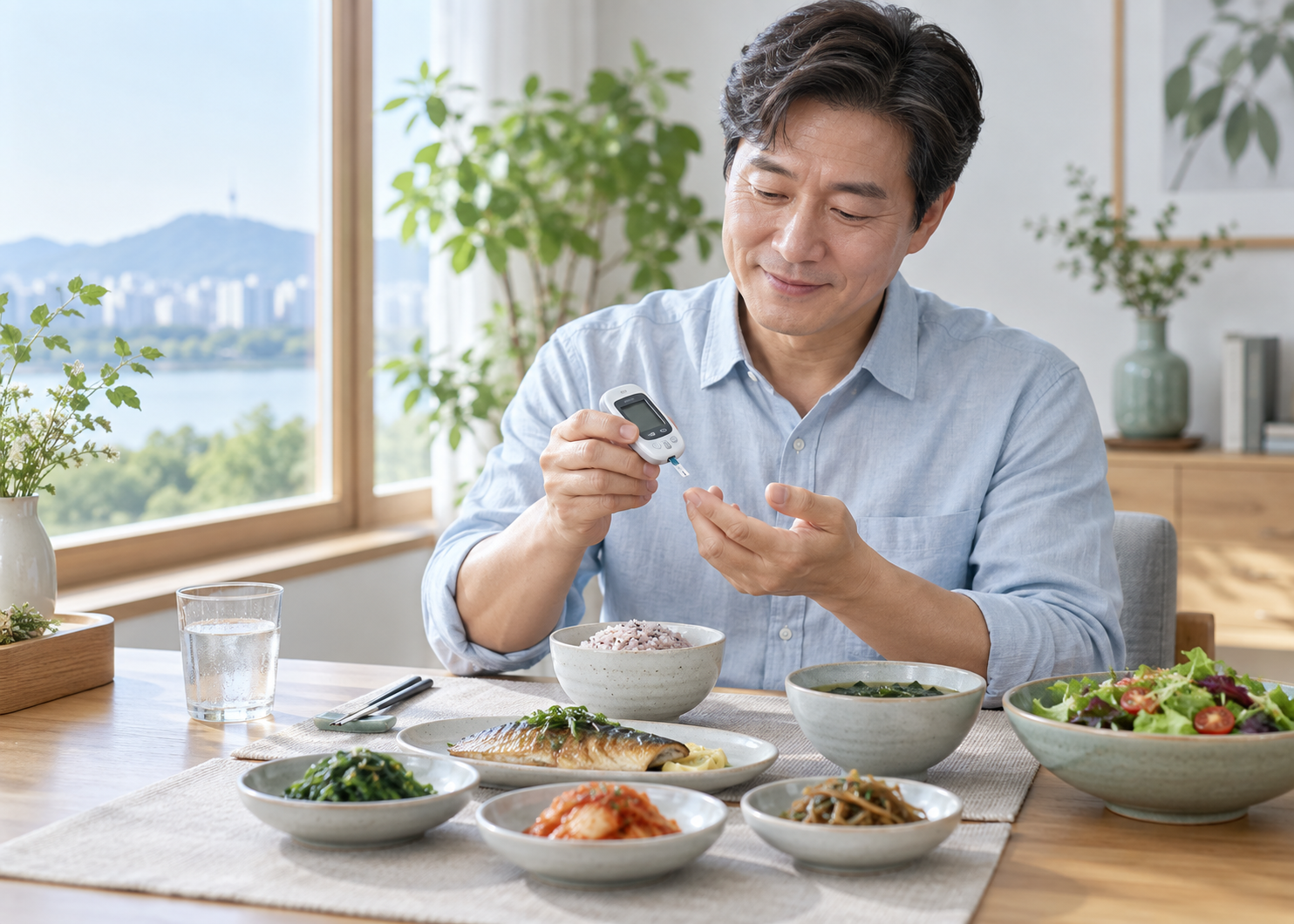 혈당스파이크 식후 혈당 변화를 표현한 건강 매거진 이미지